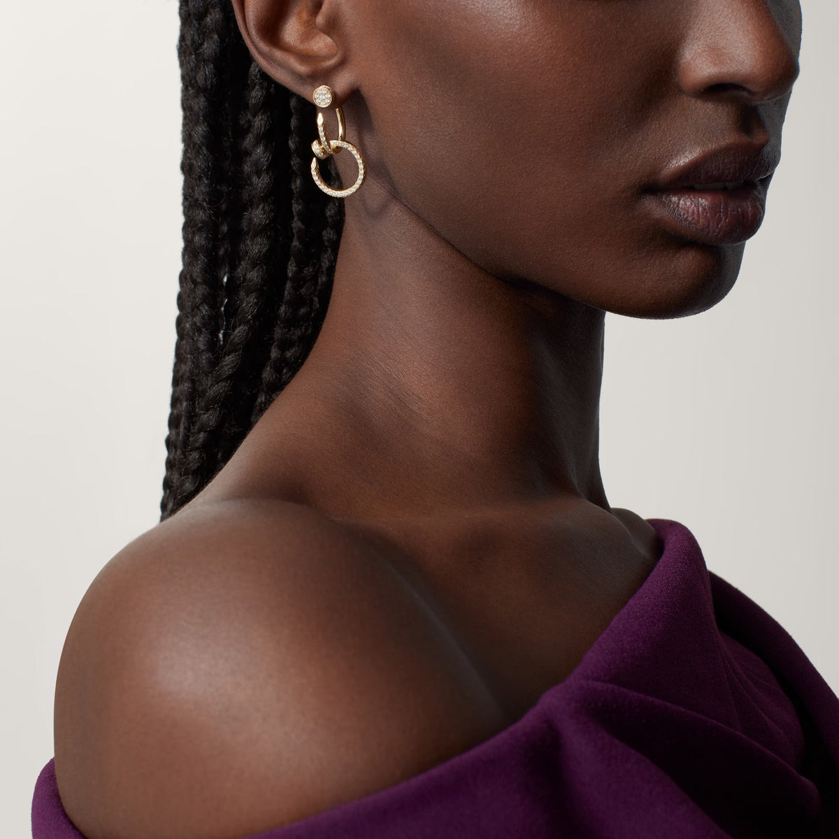 [Limara] JUSTE FULL DIAMOND DOUBLE EARRINGS