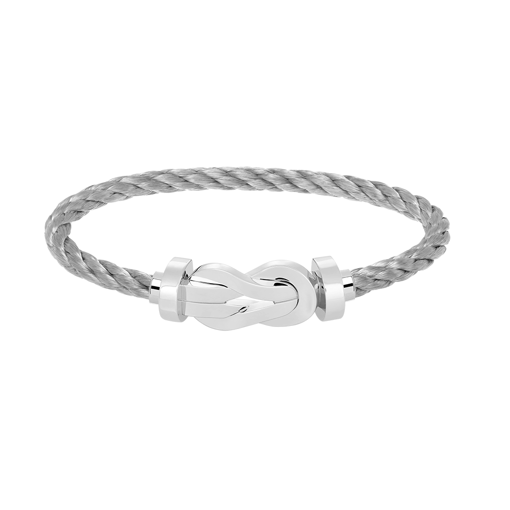[Limara]LARGE 8-FIGURE BUCKLE BRACELET - WHITE GOLD