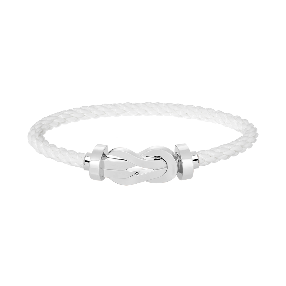 [Limara]LARGE 8-FIGURE BUCKLE BRACELET - WHITE GOLD