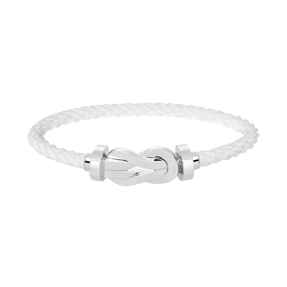 [Limara]LARGE 8-FIGURE BUCKLE BRACELET - WHITE GOLD