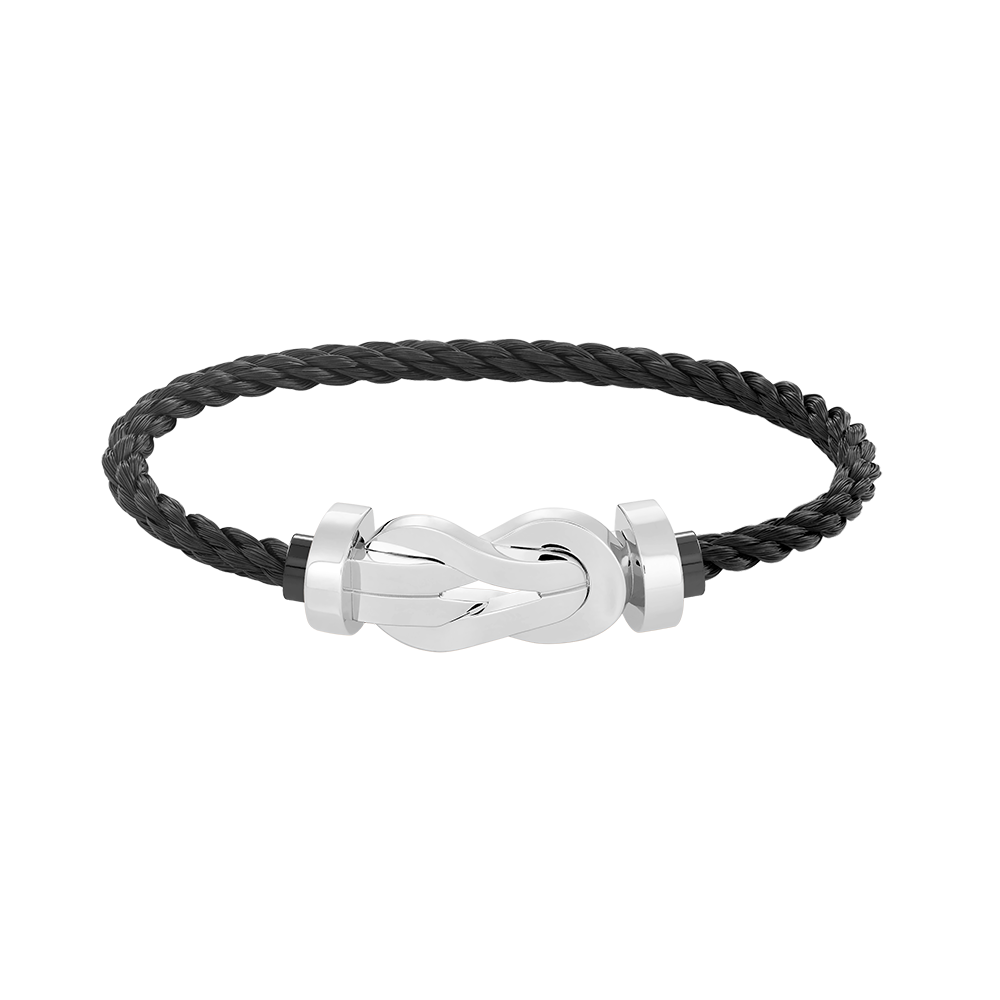 [Limara]LARGE 8-FIGURE BUCKLE BRACELET - WHITE GOLD