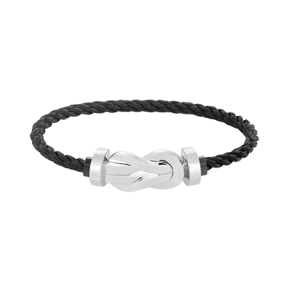 [Limara]LARGE 8-FIGURE BUCKLE BRACELET - WHITE GOLD