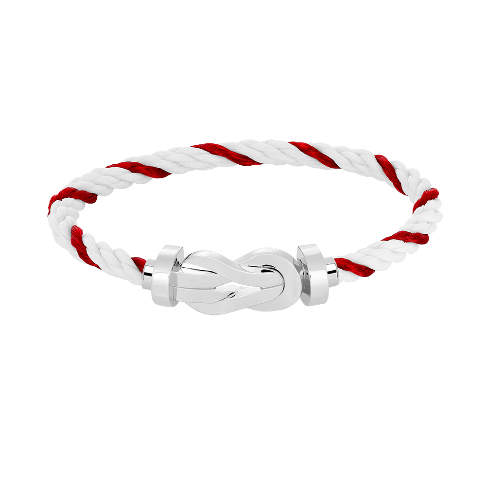 [Limara]LARGE 8-FIGURE BUCKLE BRACELET - WHITE GOLD