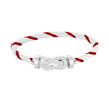 [Limara]LARGE 8-FIGURE BUCKLE BRACELET - WHITE GOLD