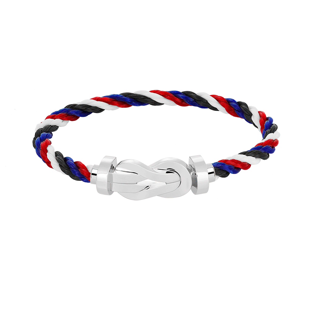 [Limara]LARGE 8-FIGURE BUCKLE BRACELET - WHITE GOLD