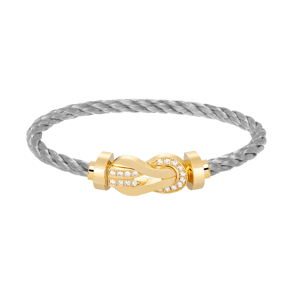[Limara]LARGE 8-FIGURE BUCKLE HALF DIAMOND BRACELET - GOLD