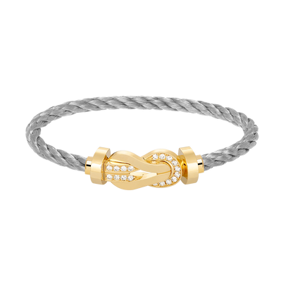 [Limara]LARGE 8-FIGURE BUCKLE HALF DIAMOND BRACELET - GOLD