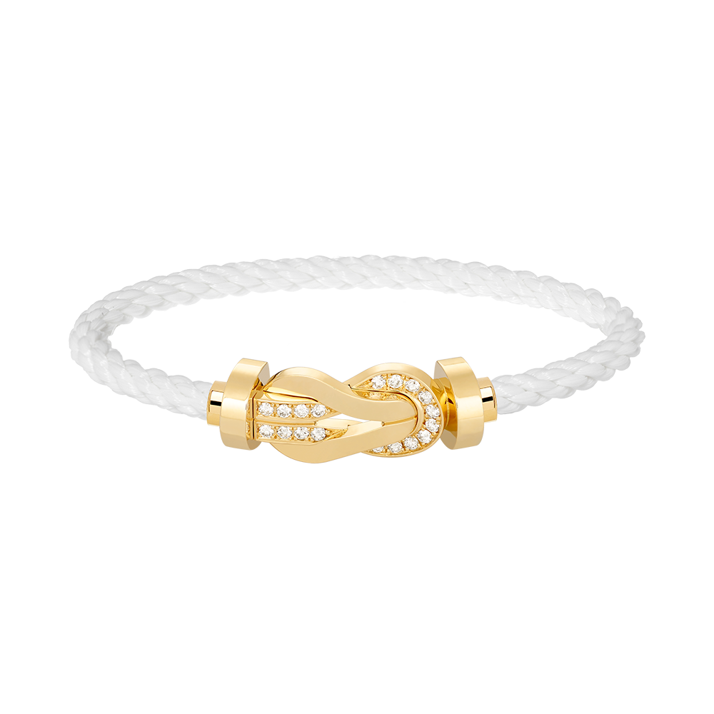 [Limara]LARGE 8-FIGURE BUCKLE HALF DIAMOND BRACELET - GOLD