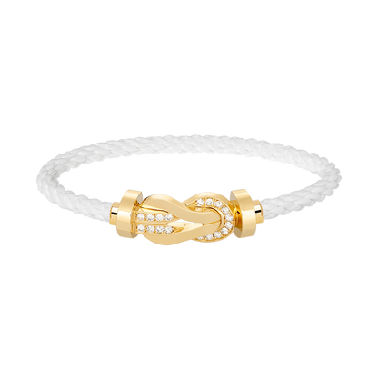 [Limara]LARGE 8-FIGURE BUCKLE HALF DIAMOND BRACELET - GOLD