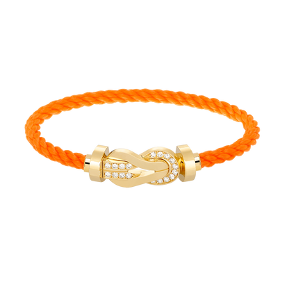 [Limara]LARGE 8-FIGURE BUCKLE HALF DIAMOND BRACELET - GOLD