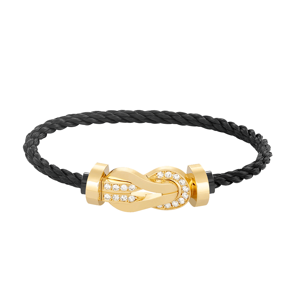 [Limara]LARGE 8-FIGURE BUCKLE HALF DIAMOND BRACELET - GOLD
