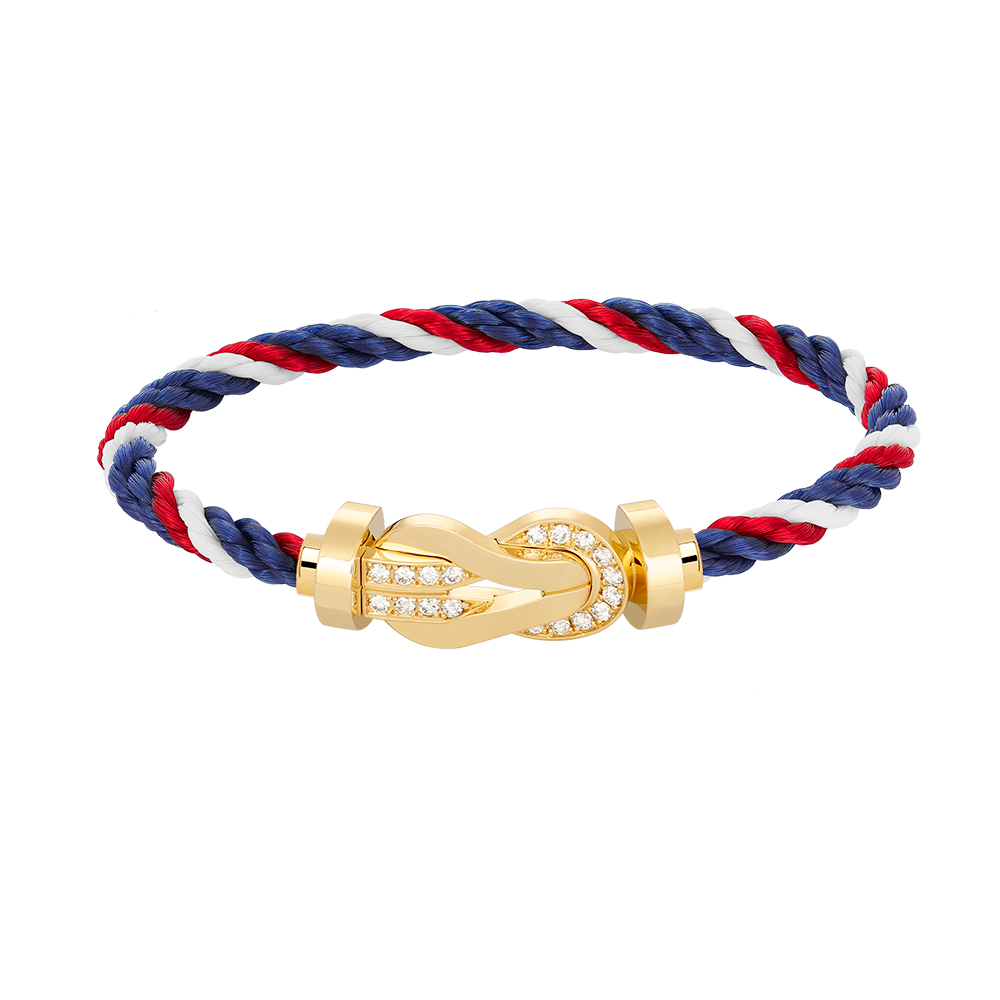 [Limara]LARGE 8-FIGURE BUCKLE HALF DIAMOND BRACELET - GOLD