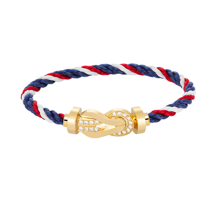 [Limara]LARGE 8-FIGURE BUCKLE HALF DIAMOND BRACELET - GOLD