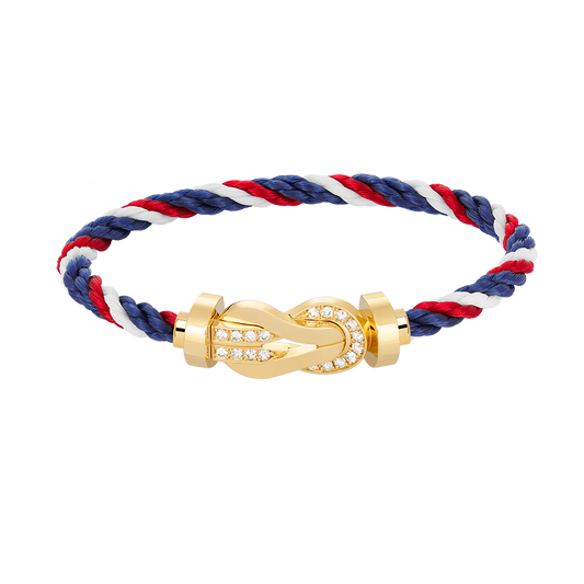[Limara]LARGE 8-FIGURE BUCKLE HALF DIAMOND BRACELET - GOLD