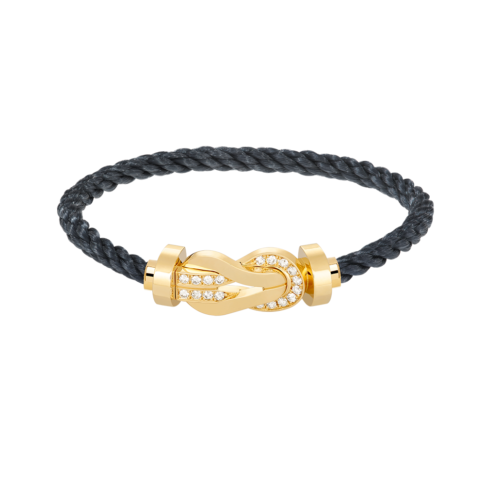 [Limara]LARGE 8-FIGURE BUCKLE HALF DIAMOND BRACELET - GOLD