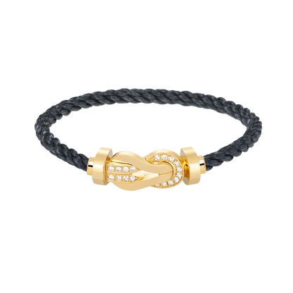 [Limara]LARGE 8-FIGURE BUCKLE HALF DIAMOND BRACELET - GOLD