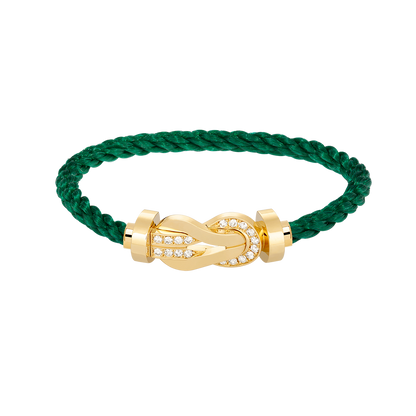 [Limara]LARGE 8-FIGURE BUCKLE HALF DIAMOND BRACELET - GOLD