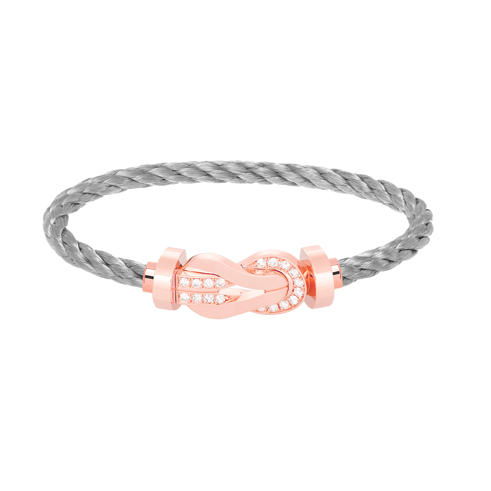 [Limara]LARGE 8-FIGURE BUCKLE HALF DIAMOND BRACELET - ROSE GOLD