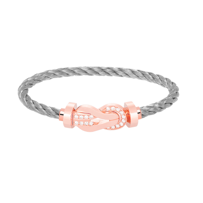 [Limara]LARGE 8-FIGURE BUCKLE HALF DIAMOND BRACELET - ROSE GOLD