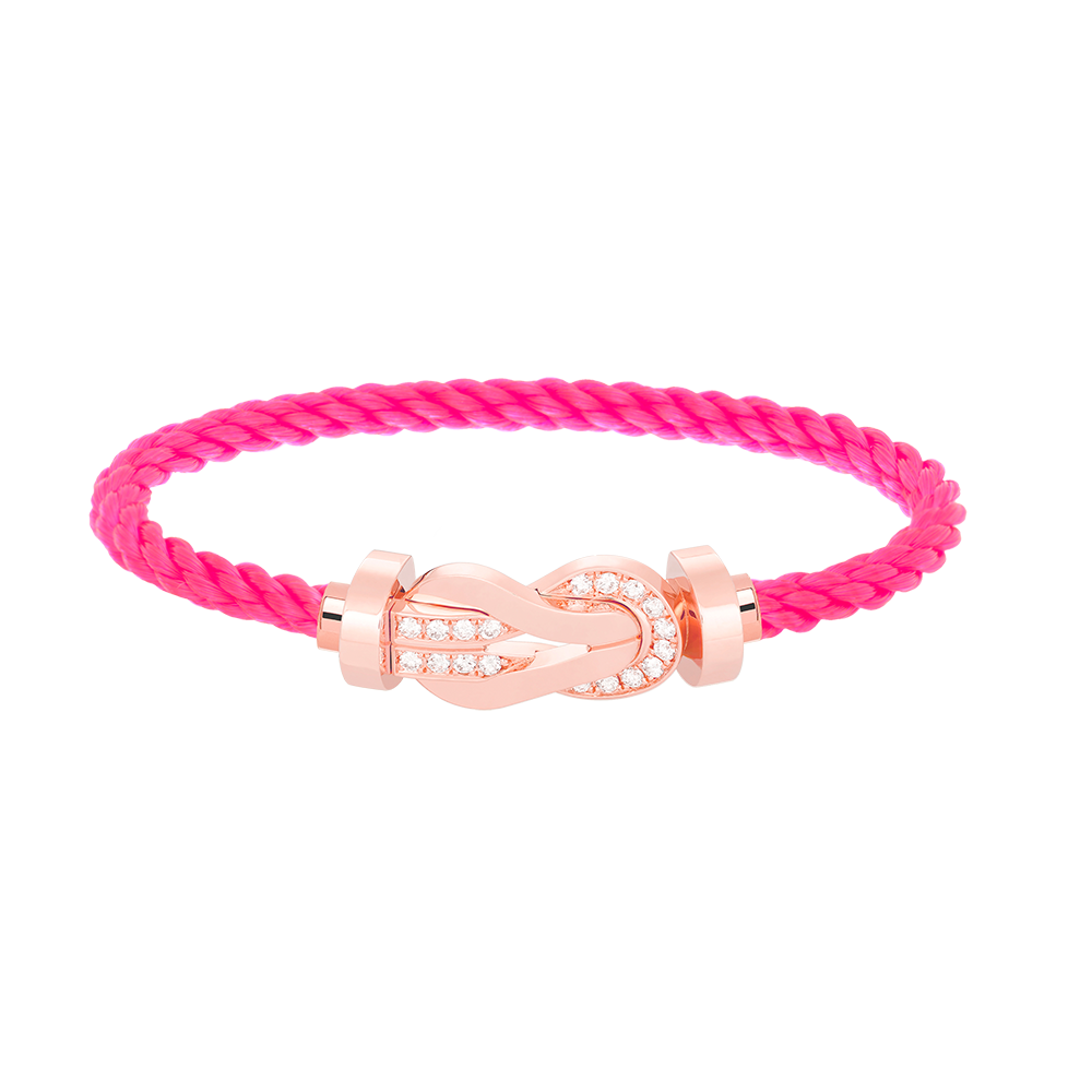 [Limara]LARGE 8-FIGURE BUCKLE HALF DIAMOND BRACELET - ROSE GOLD