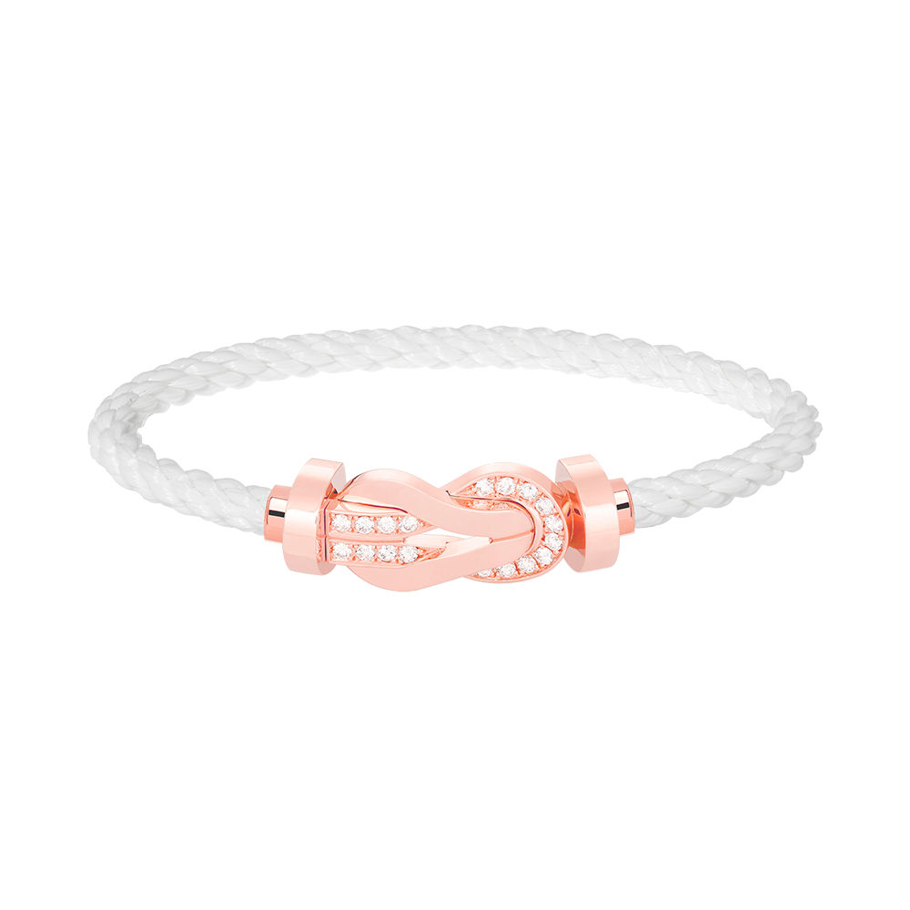[Limara]LARGE 8-FIGURE BUCKLE HALF DIAMOND BRACELET - ROSE GOLD
