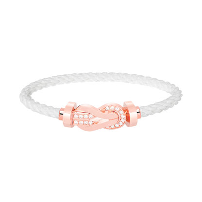 [Limara]LARGE 8-FIGURE BUCKLE HALF DIAMOND BRACELET - ROSE GOLD
