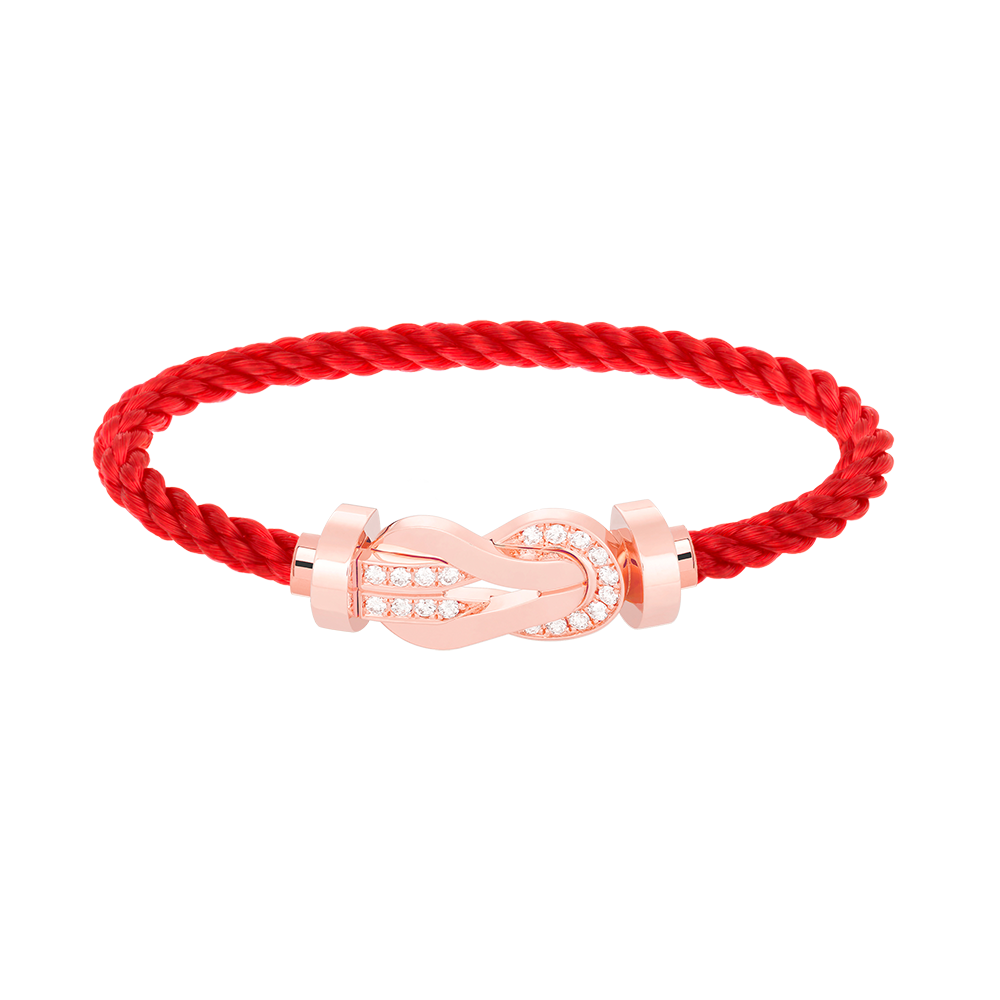 [Limara]LARGE 8-FIGURE BUCKLE HALF DIAMOND BRACELET - ROSE GOLD