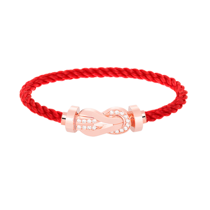 [Limara]LARGE 8-FIGURE BUCKLE HALF DIAMOND BRACELET - ROSE GOLD