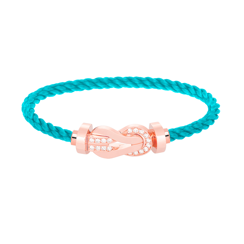 [Limara]LARGE 8-FIGURE BUCKLE HALF DIAMOND BRACELET - ROSE GOLD