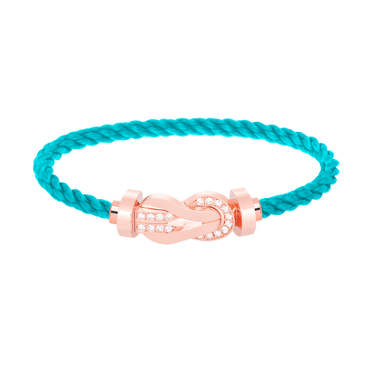 [Limara]LARGE 8-FIGURE BUCKLE HALF DIAMOND BRACELET - ROSE GOLD