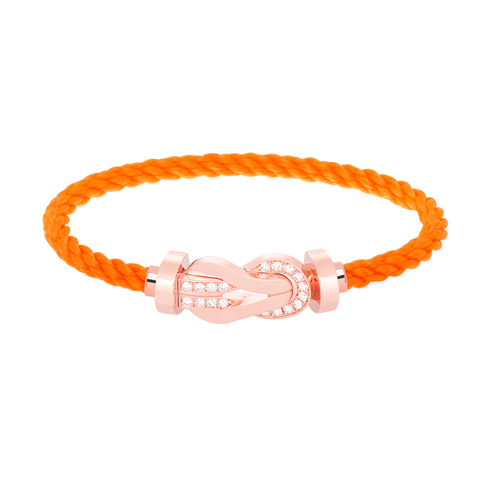 [Limara]LARGE 8-FIGURE BUCKLE HALF DIAMOND BRACELET - ROSE GOLD