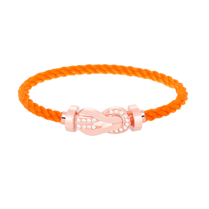 [Limara]LARGE 8-FIGURE BUCKLE HALF DIAMOND BRACELET - ROSE GOLD