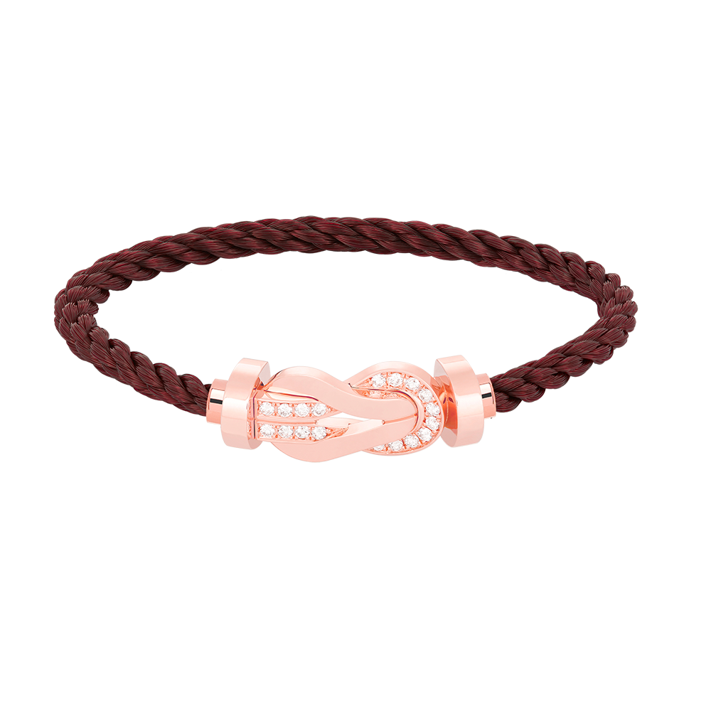 [Limara]LARGE 8-FIGURE BUCKLE HALF DIAMOND BRACELET - ROSE GOLD