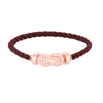 [Limara]LARGE 8-FIGURE BUCKLE HALF DIAMOND BRACELET - ROSE GOLD