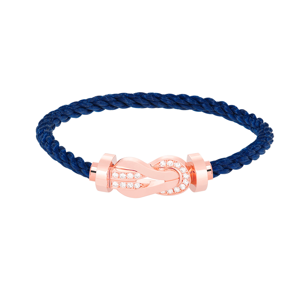 [Limara]LARGE 8-FIGURE BUCKLE HALF DIAMOND BRACELET - ROSE GOLD