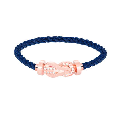 [Limara]LARGE 8-FIGURE BUCKLE HALF DIAMOND BRACELET - ROSE GOLD