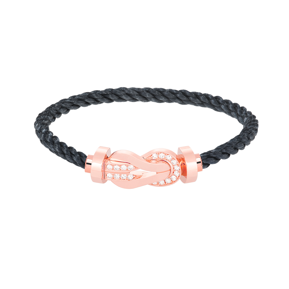 [Limara]LARGE 8-FIGURE BUCKLE HALF DIAMOND BRACELET - ROSE GOLD