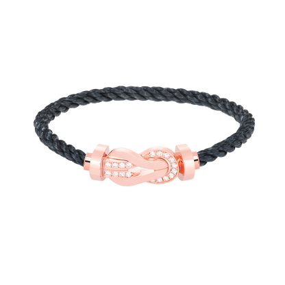 [Limara]LARGE 8-FIGURE BUCKLE HALF DIAMOND BRACELET - ROSE GOLD