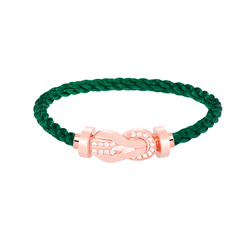 [Limara]LARGE 8-FIGURE BUCKLE HALF DIAMOND BRACELET - ROSE GOLD