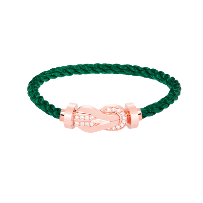[Limara]LARGE 8-FIGURE BUCKLE HALF DIAMOND BRACELET - ROSE GOLD