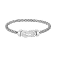 [Limara]LARGE 8-FIGURE BUCKLE HALF DIAMOND BRACELET - WHITE GOLD