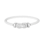 [Limara]LARGE 8-FIGURE BUCKLE HALF DIAMOND BRACELET - WHITE GOLD