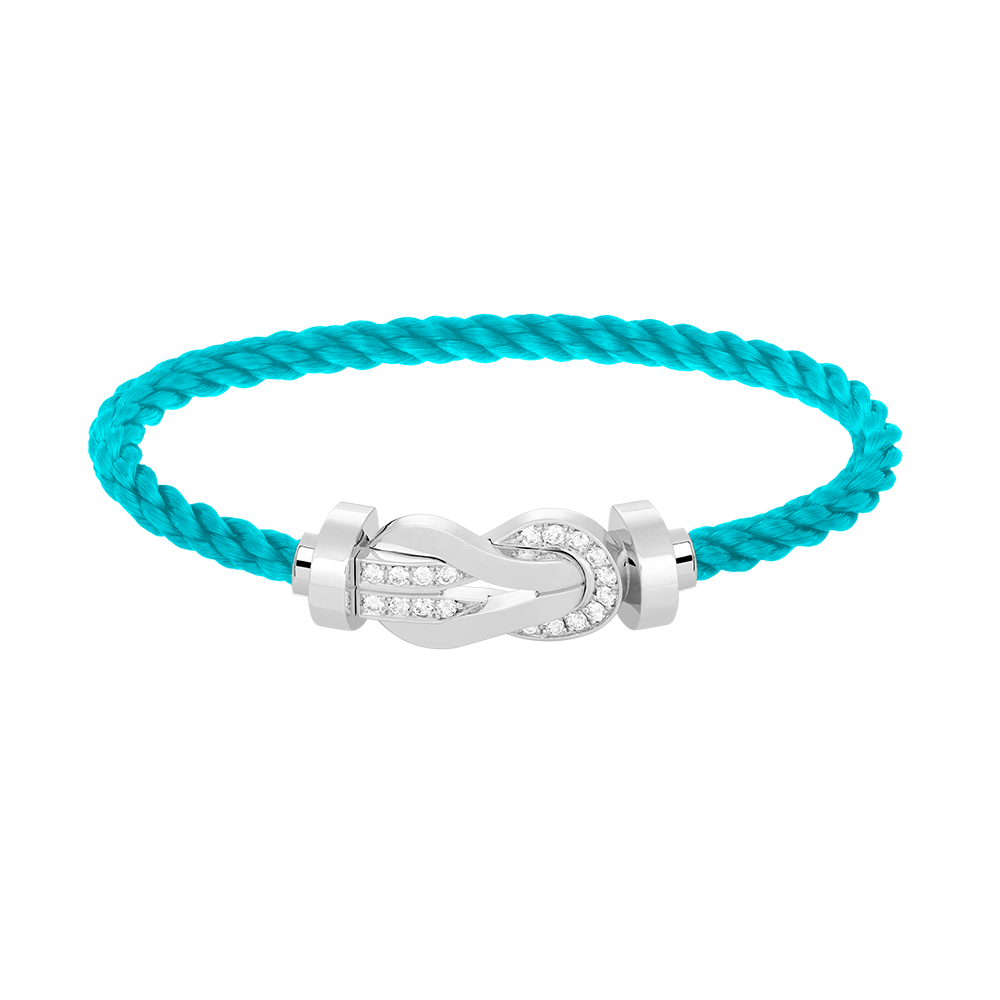 [Limara]LARGE 8-FIGURE BUCKLE HALF DIAMOND BRACELET - WHITE GOLD
