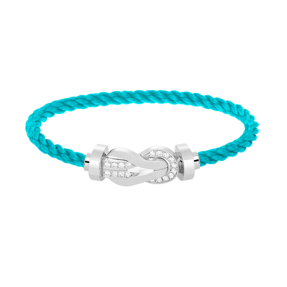 [Limara]LARGE 8-FIGURE BUCKLE HALF DIAMOND BRACELET - WHITE GOLD