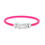[Limara]LARGE 8-FIGURE BUCKLE HALF DIAMOND BRACELET - WHITE GOLD