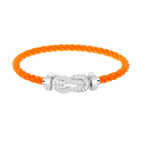 [Limara]LARGE 8-FIGURE BUCKLE HALF DIAMOND BRACELET - WHITE GOLD