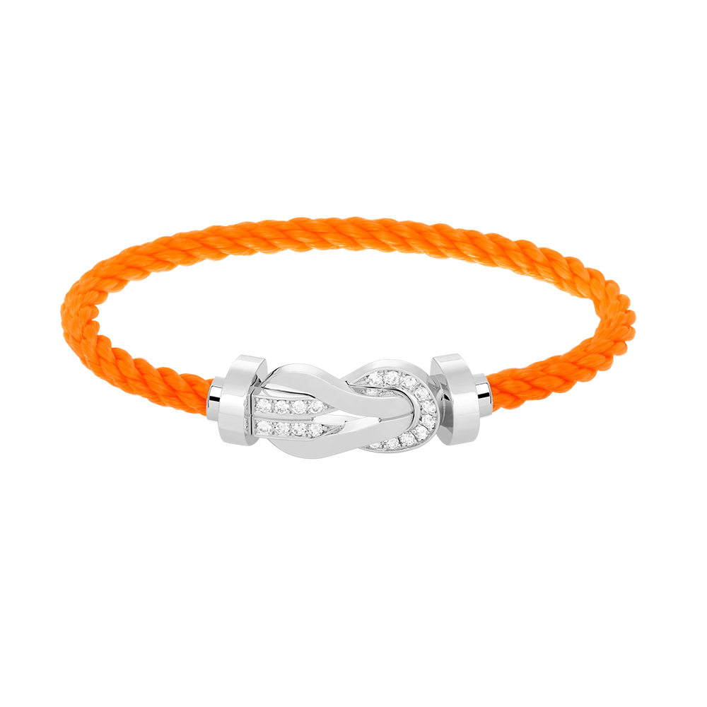 [Limara]LARGE 8-FIGURE BUCKLE HALF DIAMOND BRACELET - WHITE GOLD