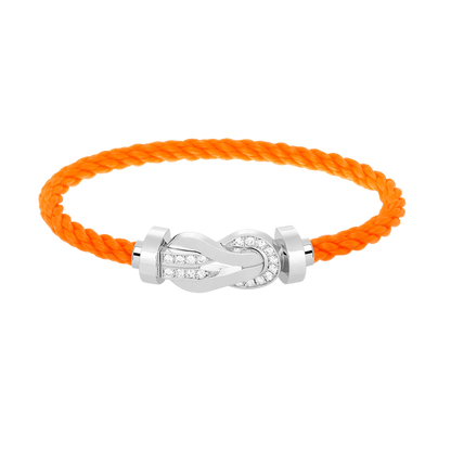 [Limara]LARGE 8-FIGURE BUCKLE HALF DIAMOND BRACELET - WHITE GOLD
