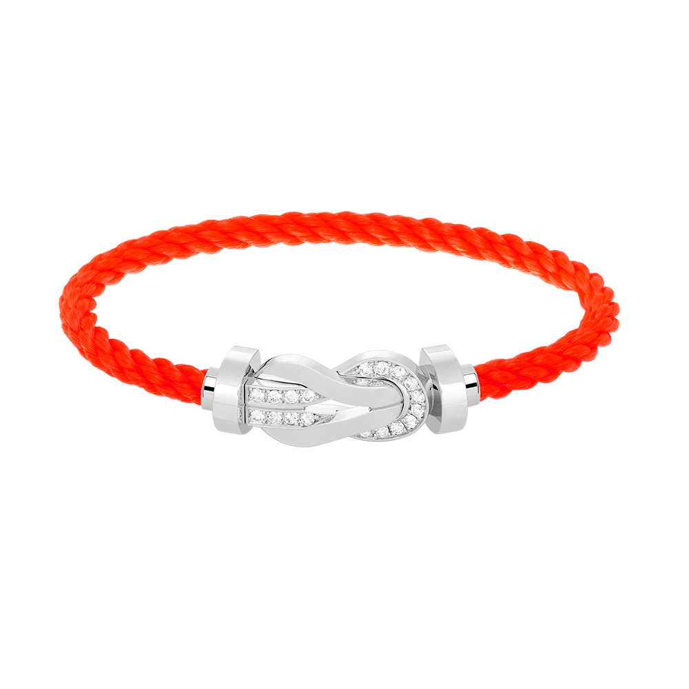 [Limara]LARGE 8-FIGURE BUCKLE HALF DIAMOND BRACELET - WHITE GOLD