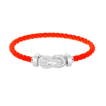 [Limara]LARGE 8-FIGURE BUCKLE HALF DIAMOND BRACELET - WHITE GOLD